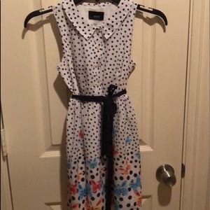 Knee length polka dot dress